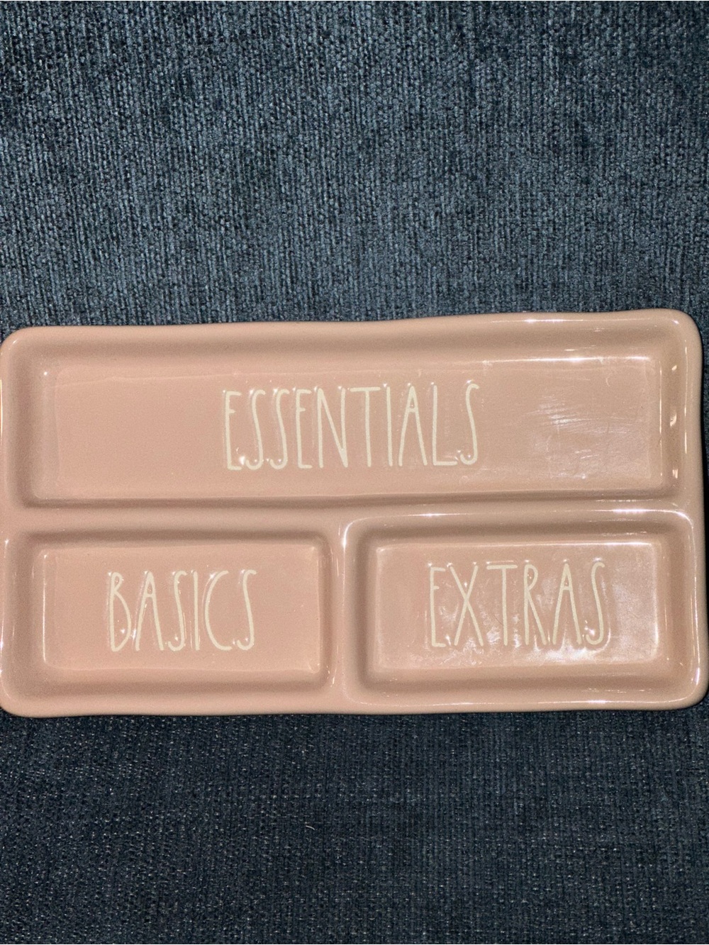 Rae Dunn Essentials Basics Extras Ceramic Organizer Tray - Blush